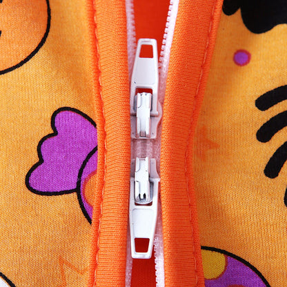Baby Boys Girls Halloween Clothes Newborn Ghost Long Sleeve Romper Toddler Pumpkin Print Jumpsuit Halloween Outfits（Romper-3,18-24 Months）