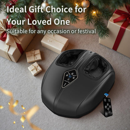 ALLYOUGER Shiatsu Foot Massager with Heat,Vibration,Air Compression and Deep Kneading for Plantar Fasciitis, Neuropathy,Improve Foot Wellness,FSA/HSA Eligible,Gifts for Women & Men（Black）