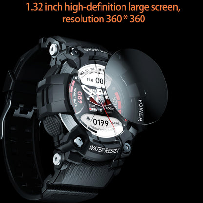 AOSLSI Watch Compass, Altimeter Barometer Thermometer Temperature, Pedometer Watch, Watch Compass, Altimeter Barometer Thermometer Temperature, Pedometer WArmy Waterproof Outdoors Sport Digital Watch for Men, Black