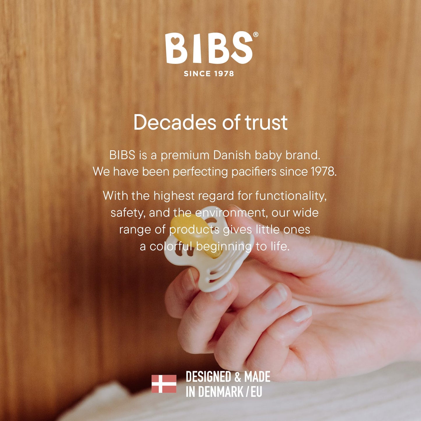 BIBS Supreme Baby Pacifier 2-Pack | Made in Denmark | BPA Free Dummy Soother, Symmetrical Nipple. Natural Rubber Latex, Size 1 (0-6 Months), Ivory / Blush