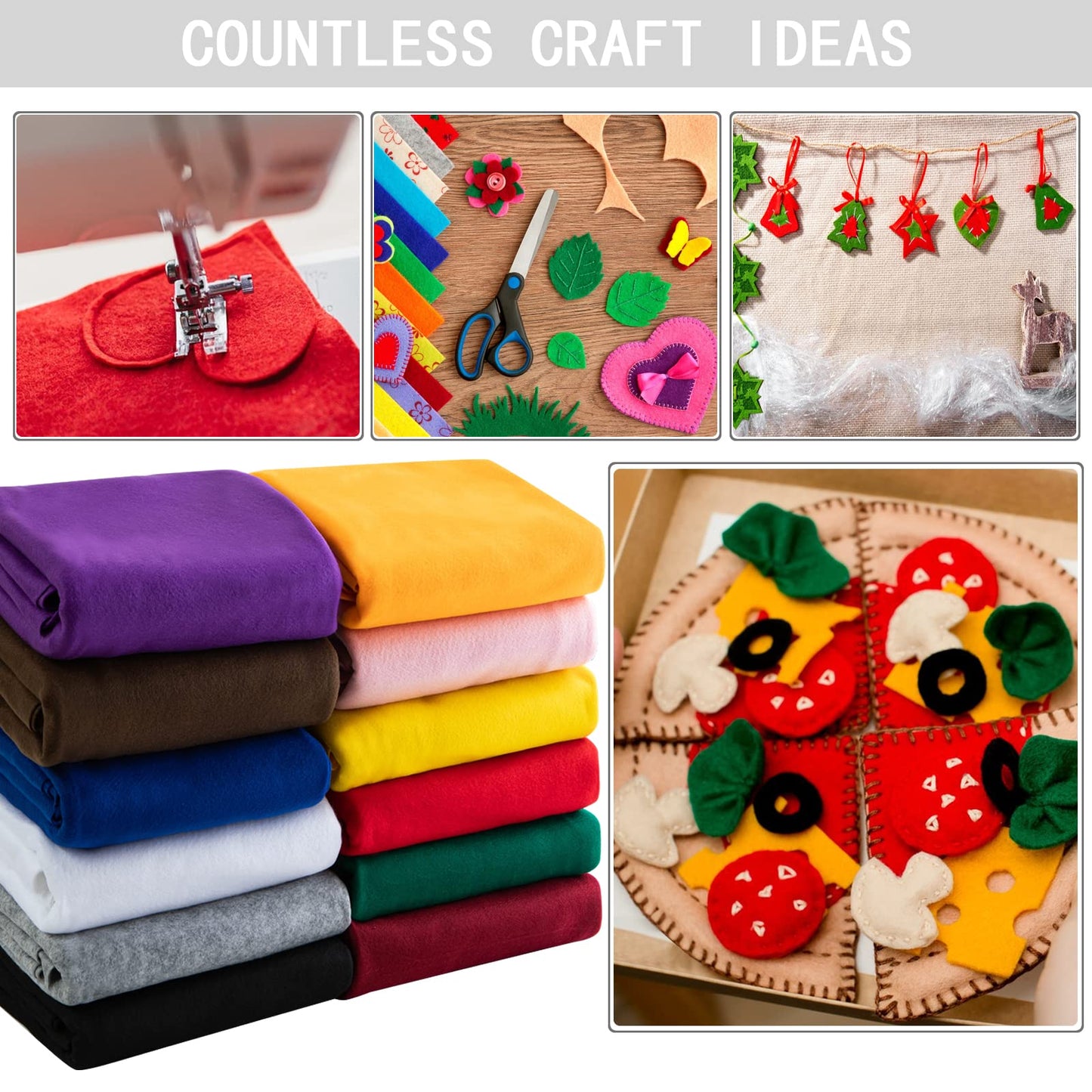 HaoFeijh White Felt Fabric 72 * 36 Inch Wide 1.6mm,Fabric Sheets Soft Woven Acrylic Craft Fabric for DIY Craft Work Sewing Patchwork,Craft Felt