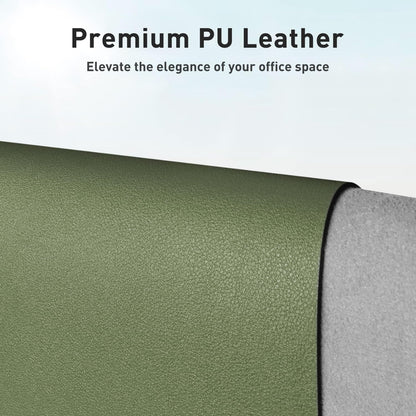 Aothia Leather Desk Pad Protector, Mouse Pad, Office Desk Mat, Non-Slip PU Leather Desk Blotter, Laptop Desk Pad, Waterproof Desk Writing Pad for Office and Home (23.6" x 13.7", Olive Green)