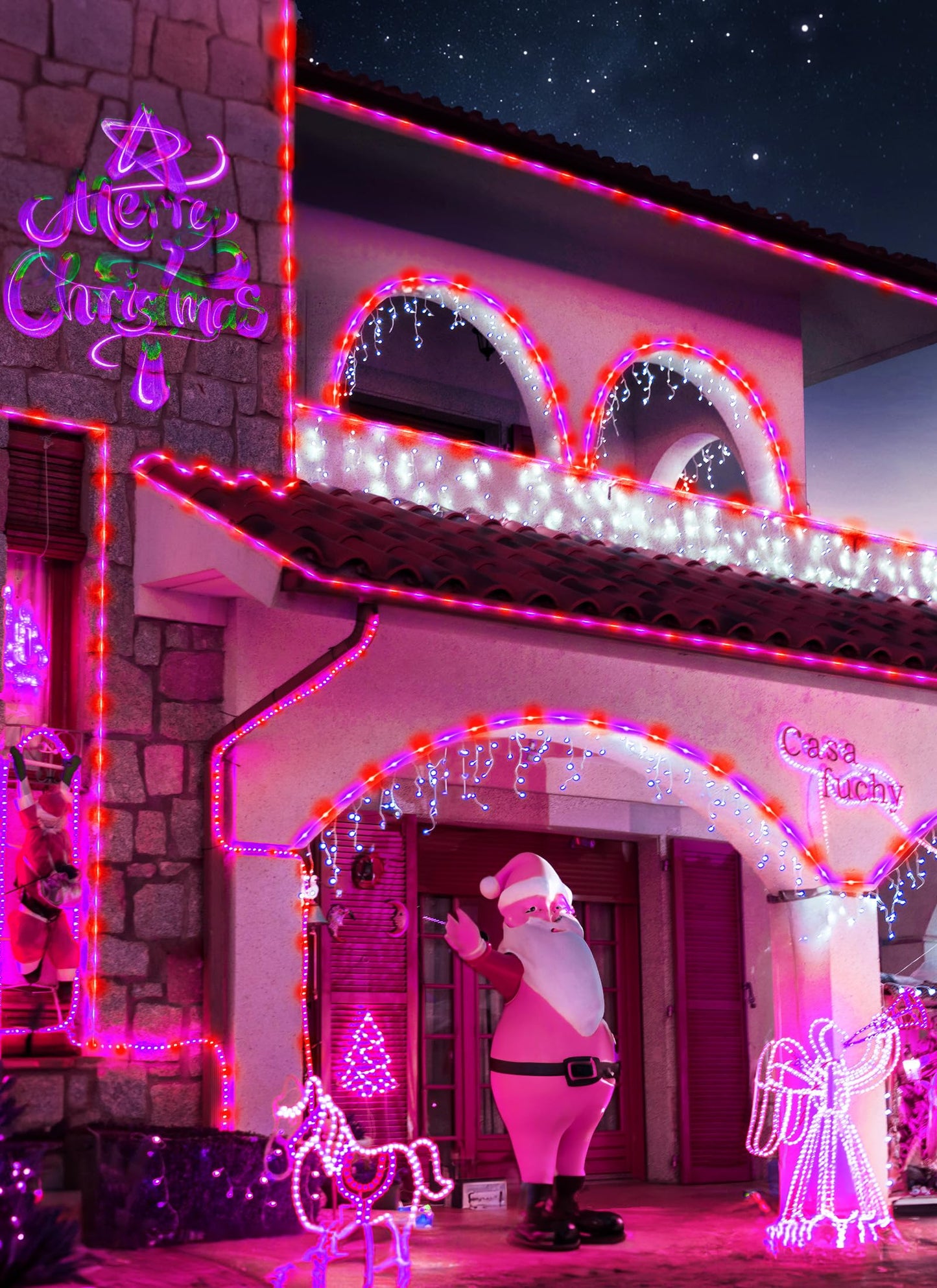 Brightown Solar Halloween Lights Outdoor, 39FT 100 LED String Lights With 8 Modes, Decoration Outdoor, Waterproof Solar String Lights for Outside Tree Yard Party, Orange & Purple