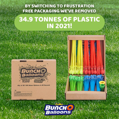 Bunch O Balloons Rapid-Filling Grenade-Colored Water Balloons 6 Pack (210 Balloons),Green