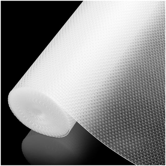 ALIUNI 100% EVA Shelf Liner for Kitchen Cabinet, 12" x 240" Drawer Liners Non Adhesive Non Slip Waterproof Plastic Paper, Dresser Pantry Bathroom Refrigerator Protector, Clear
