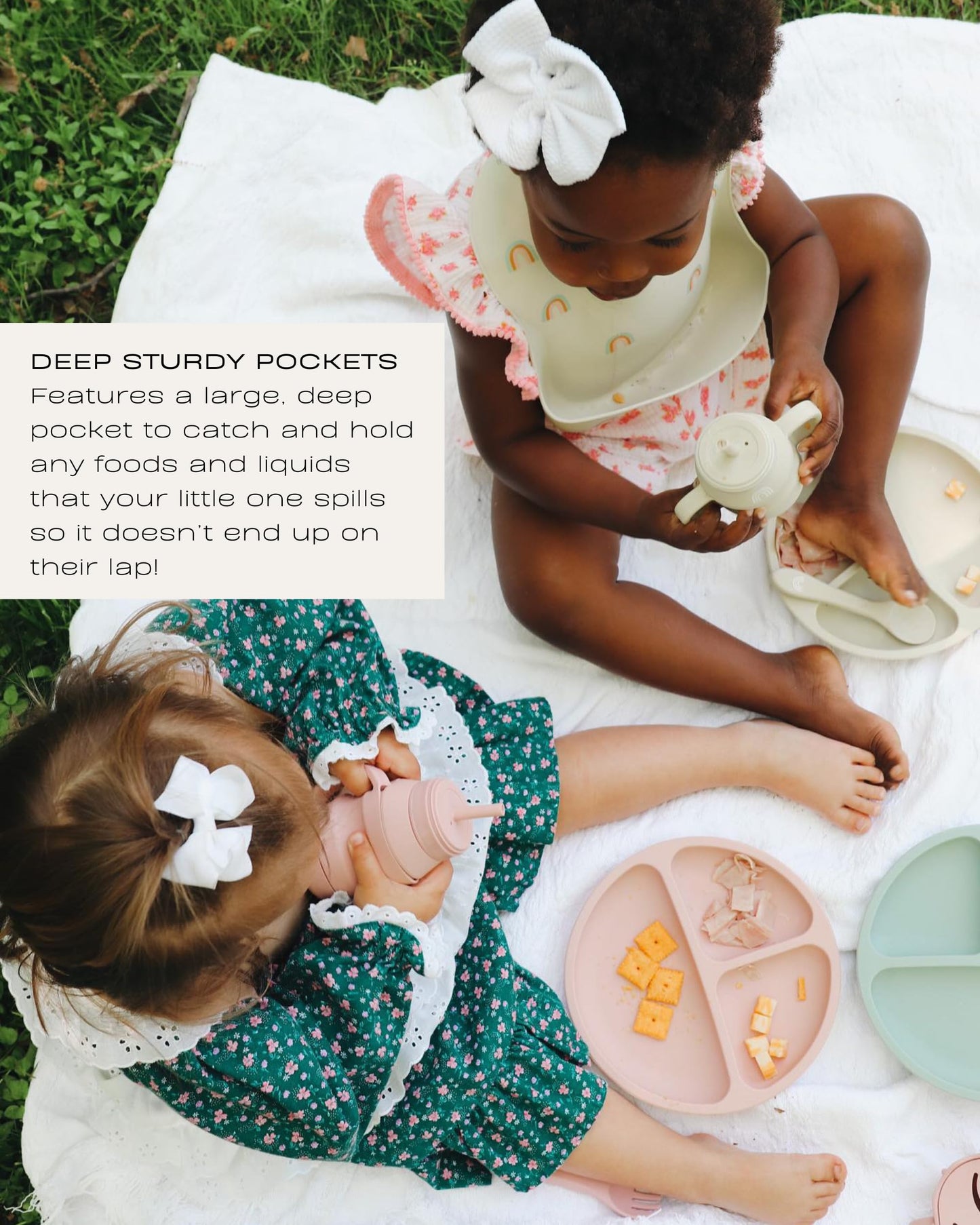 Hippypotamus Silicone Baby Bibs - Soft Waterproof Bibs for Babies & Toddlers (2, Llama)