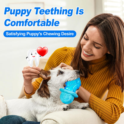 ADDPETS 3 Pack Puppy Teething Toys Freezables Relieve Teething Pain and Itching,Large Capacity Frozen Puppy Toys for Teething with Long Lasting Freezing Effects.Fillable Puppy Teething Rings