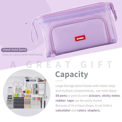 HVOMO Pencil Case Large Capacity Pencil Pouch Handheld Pen Bag Cosmetic Gift for Office School Teen Girl Boy Men Women Adult (Purple)
