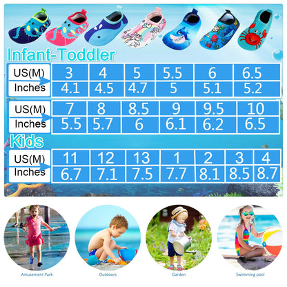 Bigib Toddler Kids Swim Water Shoes Quick Dry Non-Slip Water Skin Barefoot Sports Shoes Aqua Socks for Boys Girls Toddler Fit for Puddle Jumper