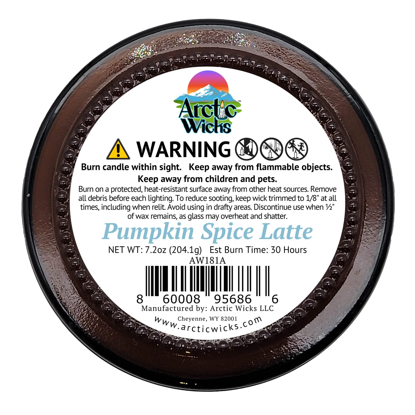 Arctic Wicks Scented Coconut Beeswax Candles | Coconut Beeswax Non Toxic Candle 9oz Amber | Farmhouse Candles Non-Toxic Clean Burn 100% USDA Certified Biobased (Pumpkin Spice Latte)