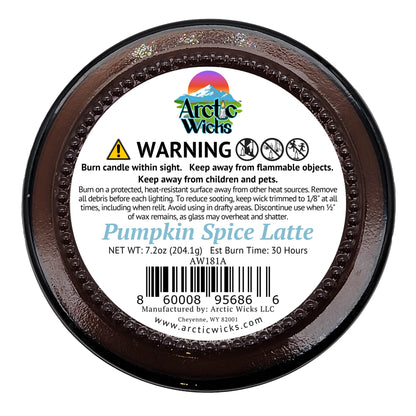 Arctic Wicks Scented Coconut Beeswax Candles | Coconut Beeswax Non Toxic Candle 9oz Amber | Farmhouse Candles Non-Toxic Clean Burn 100% USDA Certified Biobased (Pumpkin Spice Latte)