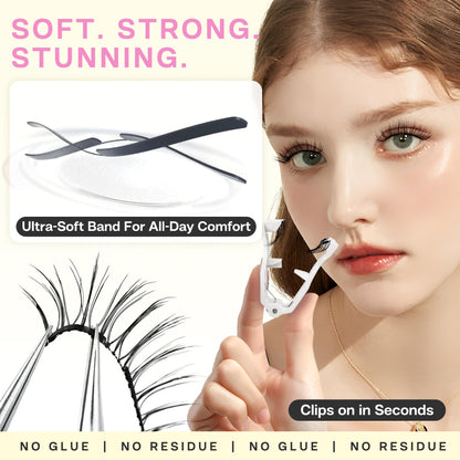 CALAILIS Magnetic Eyelashes with Applicator Upgrade Soft Magnetic Lashes Natural Look Reusable No Glue or Eyeliner Needed Easy to Wear and Remove (RC02)