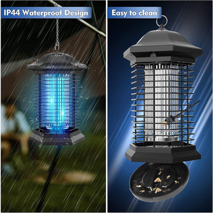 AMUFER Bug Zapper Outdoor, Electric Mosquito Zapper with 18W Power & 4400V Instant Grid, Insect Control Efficiency Increased 100%, Coverage of 1/2 Acre, Fly Trap Perfect for Patio, Backyard, Home