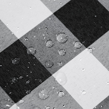 Hiasan Checkered Round Tablecloth 60 Inch - Waterproof Stain and Wrinkle Resistant Washable Fabric Table Cloth for Dining Room Party Outdoor Picnic, Black and White