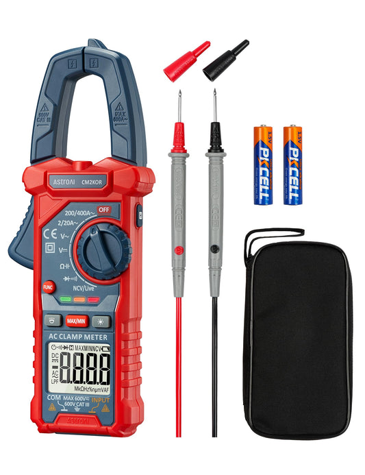 AstroAI Digital Clamp Meter Multimeter 2000 Counts Amp Voltage Tester Auto-ranging with AC/DC Voltage, AC Current, Resistance, Capacitance, Continuity, Live Wire Test, NCV, Blue