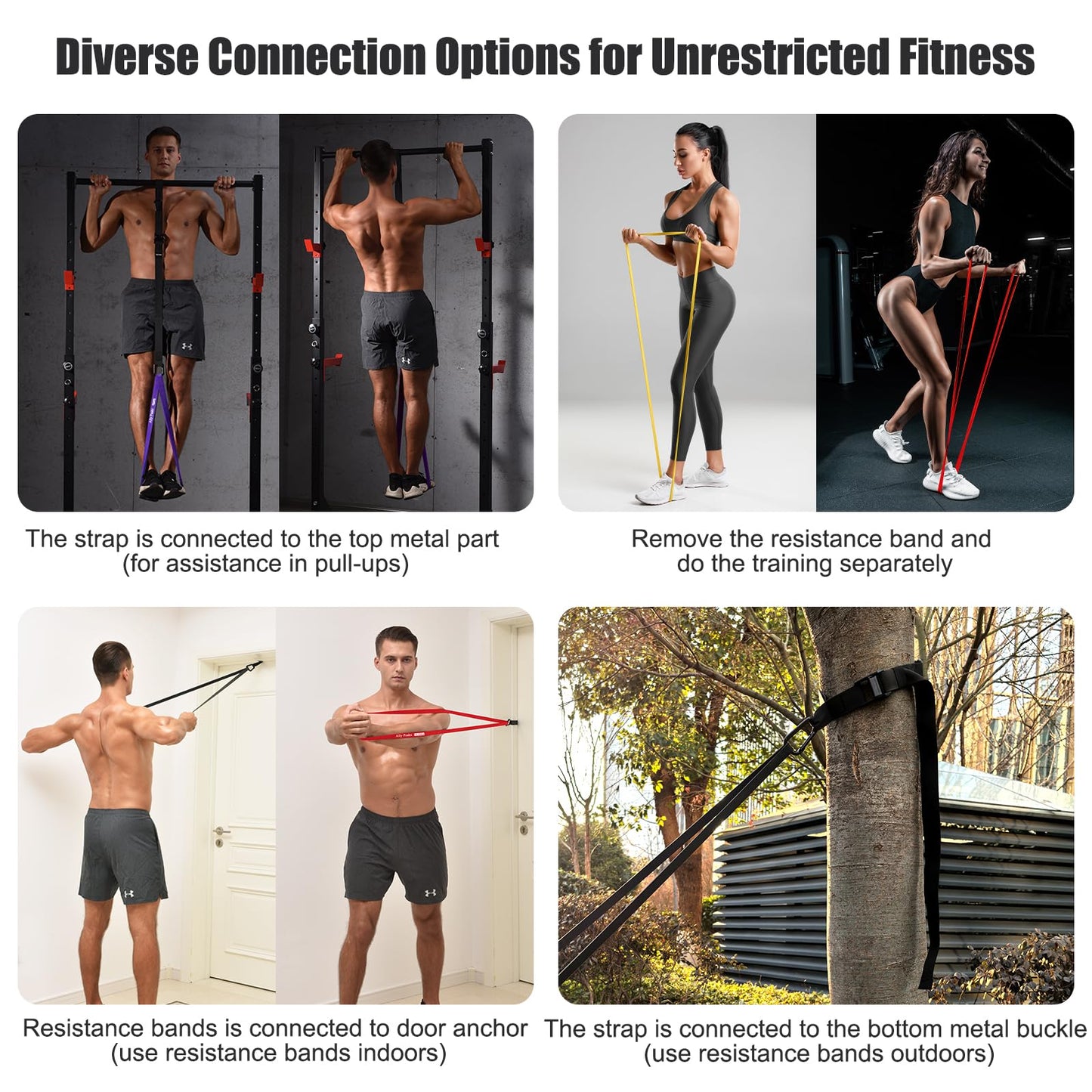 Ally Peaks Pull Up Assistance Bands System,Up to 410 lbs Assistance, Resistance Bands,Adjustable and Replaceable Pull Up Assist Band,Assisted Pull Up Resistance Bands for Pull Up Assist Push Up Assist