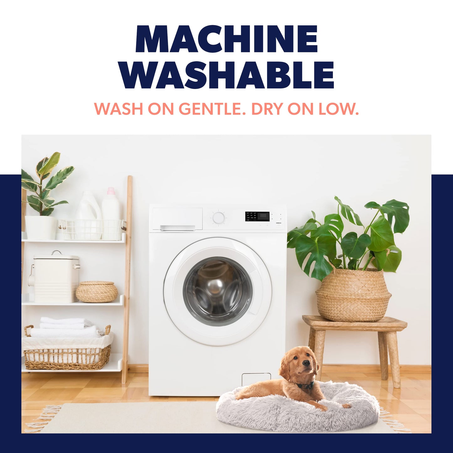 Active Pets Large Dog Bed, Calming Orthopedic Pet Bedding for Anxiety Relief, Joint Support & Comfort, Washable Dog Furniture, M 45lbs, Pink