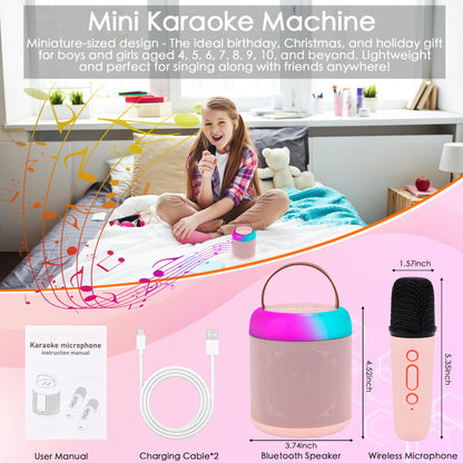 Birthday Gifts for 3, 4, 5, 6, 7, 8, 9, 10, 11, 12 Year Old Toys Girls Boys, Christmas Stocking Stuffers,Karaoke Machine for Kids Teens Adults, Portable Bluetooth Speaker with Wireless Microphone