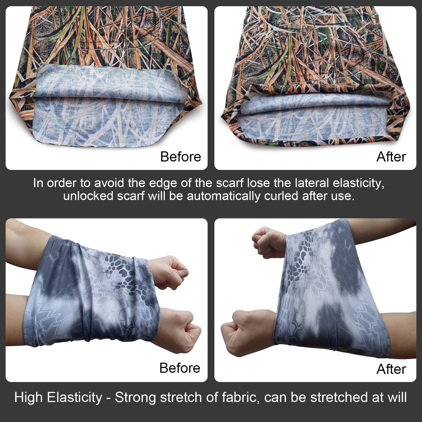 AXBXCX 2 Pack - Camouflage Print Seamless Neck Gaiter Bandana Face Mask Headband Headwear Scarf for Fishing Hiking Hunting Cycling Motorcycle Riding Skiing Outdoor Sport 067