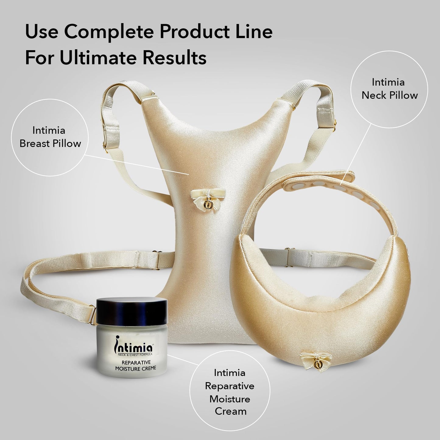 Intimia Breast Pillow for Chest Wrinkles and Side Sleeping - Chest Pillow for Wrinkle Prevention - Chest Wrinkle Pillow for Breast Support (Gold)