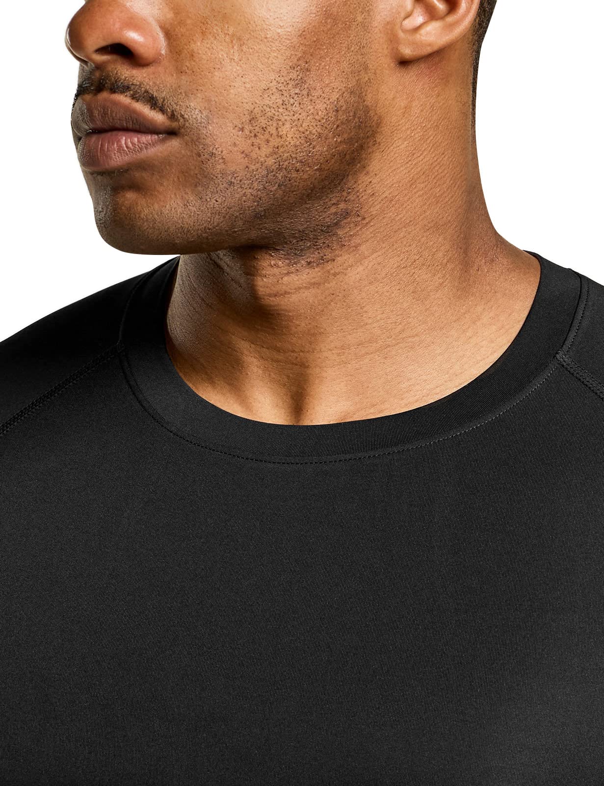 ATHLIO Men's Cool Dry Short Sleeve Compression Shirts, Sports Baselayer T-Shirts Tops, Athletic Workout Shirt, 3pack Tops Black/Black/Black, Medium