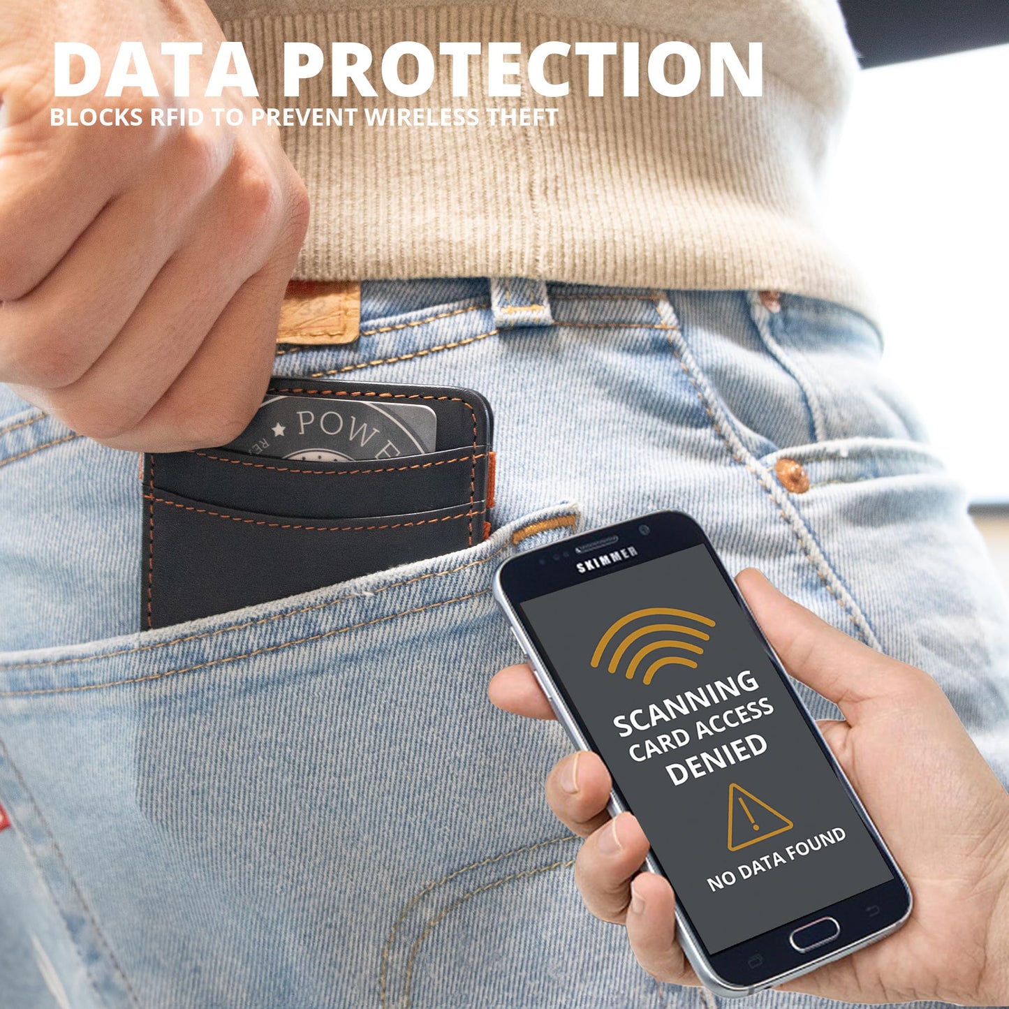 Hunterson Magic Wallet, Minimalist Wallet for Men with RFID card holder, Leather Wallet for 8 cards, Brown