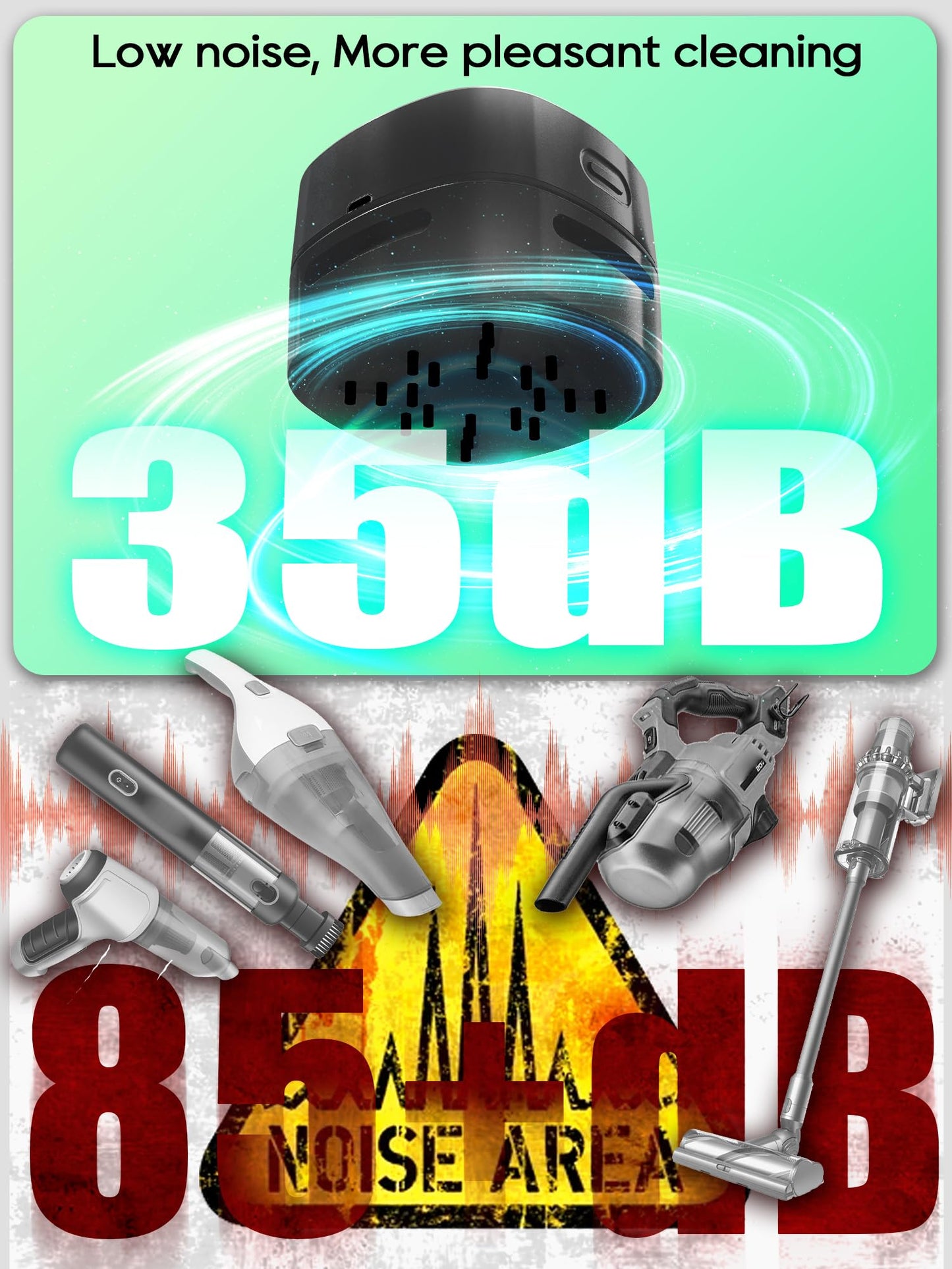 IGOKOTI Desk Vacuum, Mini Vacuum Cleaner, Tabletop Vacuum Cleaners Battery Operated Handheld Design (no Battery Included)