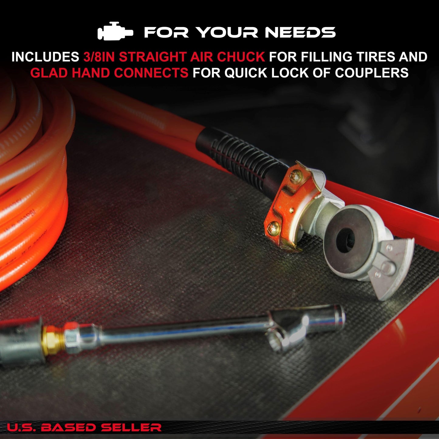 ABN 50ft Air Compressor Hose 3/8 Inch - 300 PSI Heavy Duty Lightweight PVC Flex Air Hose