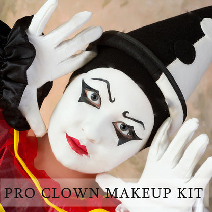 Wismee Clown Makeup Black White Red Cream Face Body Paint Clown Joker Zombie Vampire Skeleton Halloween Costume Fantasy Makeup Fancy Dress Up Cosmetics Set Oil Painting Art (White Red Black)