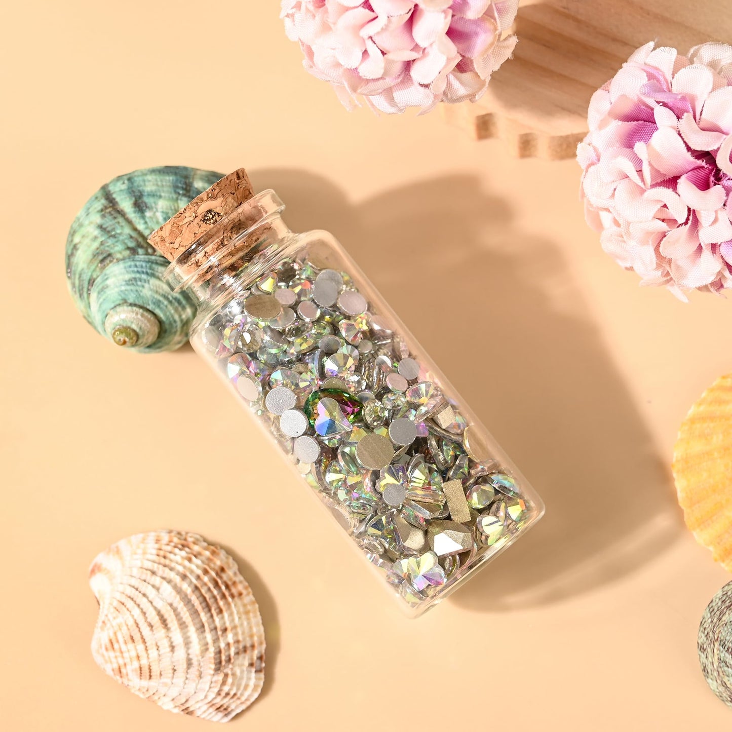 HPOPO 12PCS Mini Glass Bottle with Wood Cork Stoppers,30ml DIY Decoration Glass Jars for Halloween Decorations,Wedding Party Favors