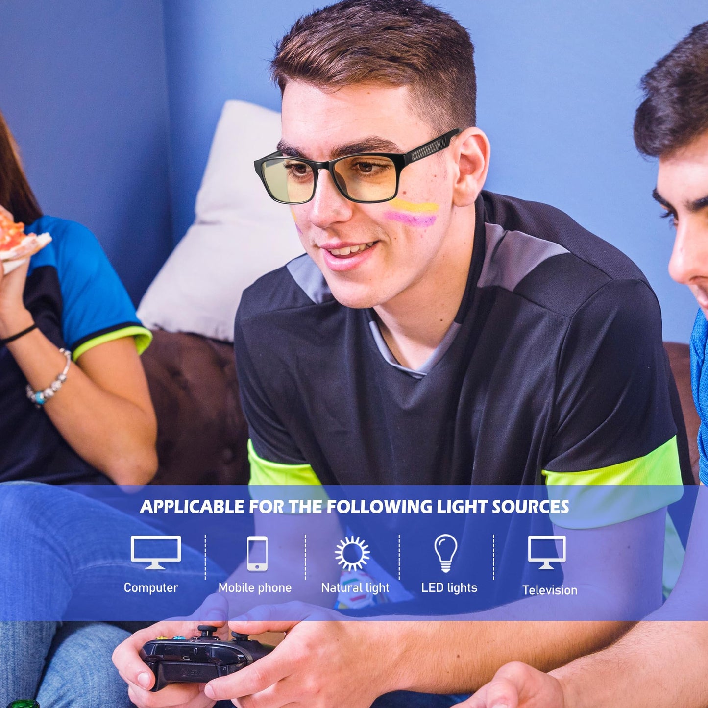 ANYLUV Mens Blue Light Glasses Lightweight Anti Blue Light Blocking Computer Gaming Glasses Eyes Protection with Carbon Fiber Decoration