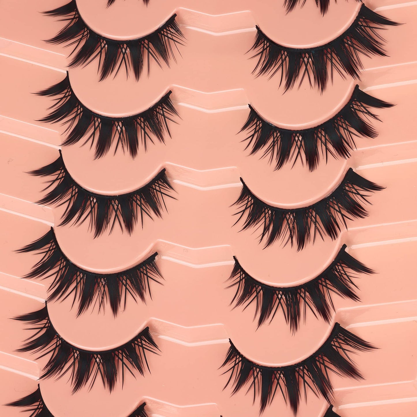 Winifred False Eyelashes - Anime Wispy Cat Eye Natural Spiky Thick Manga Lashes for Cosplay