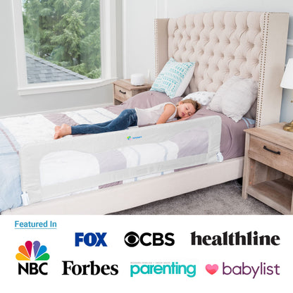 Bed Rail for Toddlers & Infants – Universal Toddler Bed Rails for Twin, Full Size, Queen &King Beds with Thick Mattresses & Recessed beds - White 59W*23.5H (Pack of 1)