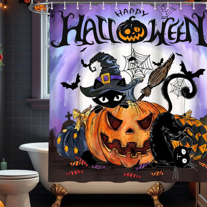 Bonsai Tree Halloween Shower Curtain Set, Halloween Bathroom Decor Set with Shower Curtain and Rugs Accessories, Spooky Curtains for Bathroom Decor Sets 4 Pcs