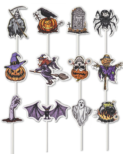 Bake Choice 400 pcs Halloween Mini Cupcake Liners with 12 pcs Cupcake Toppers, Mini Cupcake liners for baking, Halloween Cupcake Decorations
