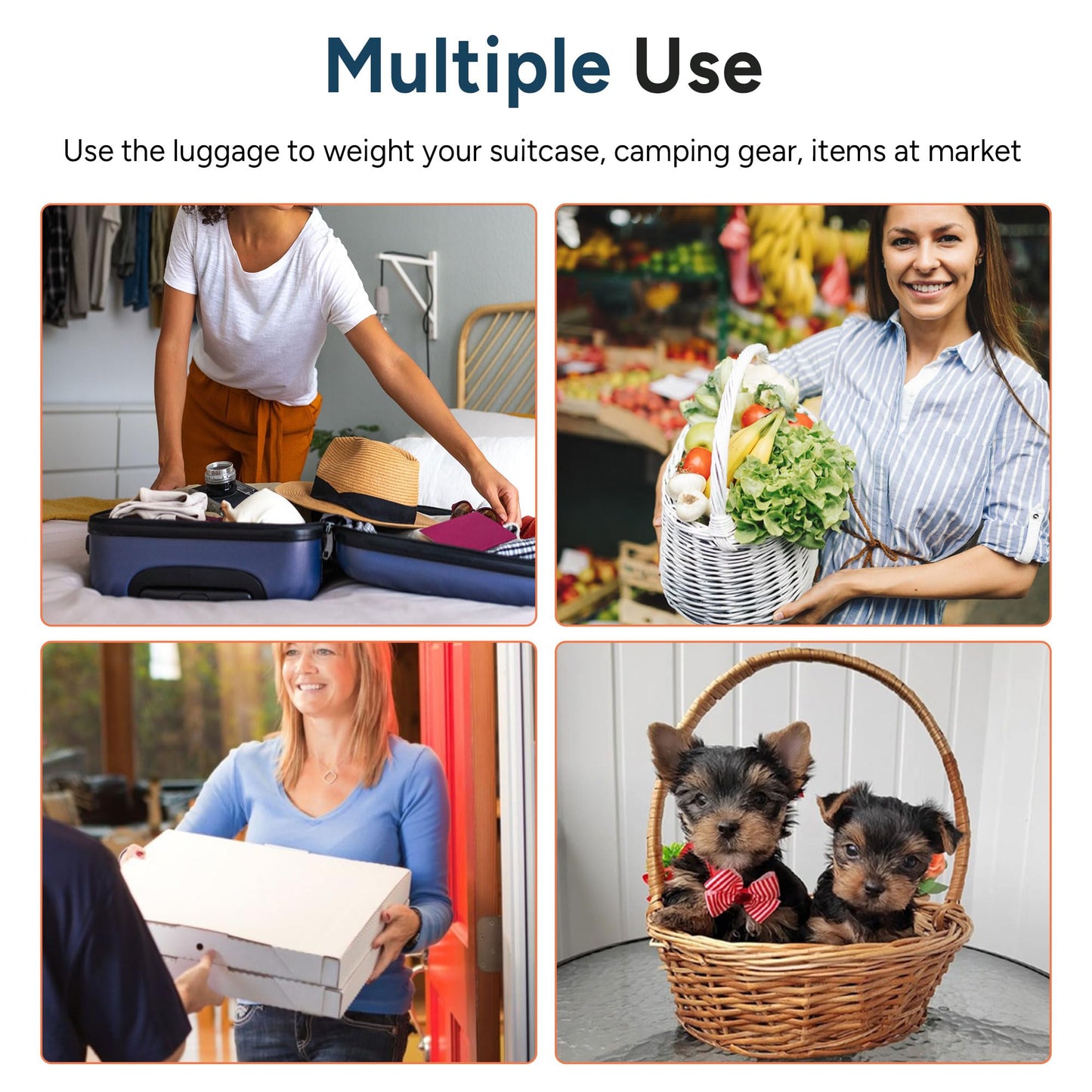 Battery-Free Luggage Scale, Suitcase Scale for Travel, 110 lbs/50 kg, Portable Handheld Weight Scale, No Batteries Needed