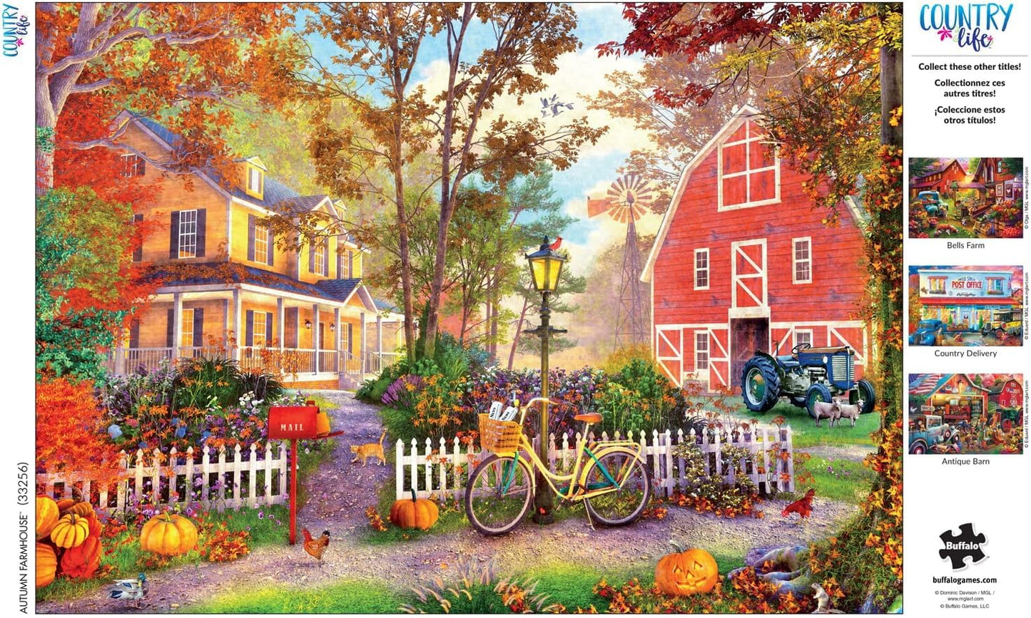 Buffalo Games - Dominic Davison - Autumn Farmhouse - 500 Piece Jigsaw Puzzle For Adults -Challenging Puzzle Perfect for Game Nights - Finished Size is 21.25 x 15.00