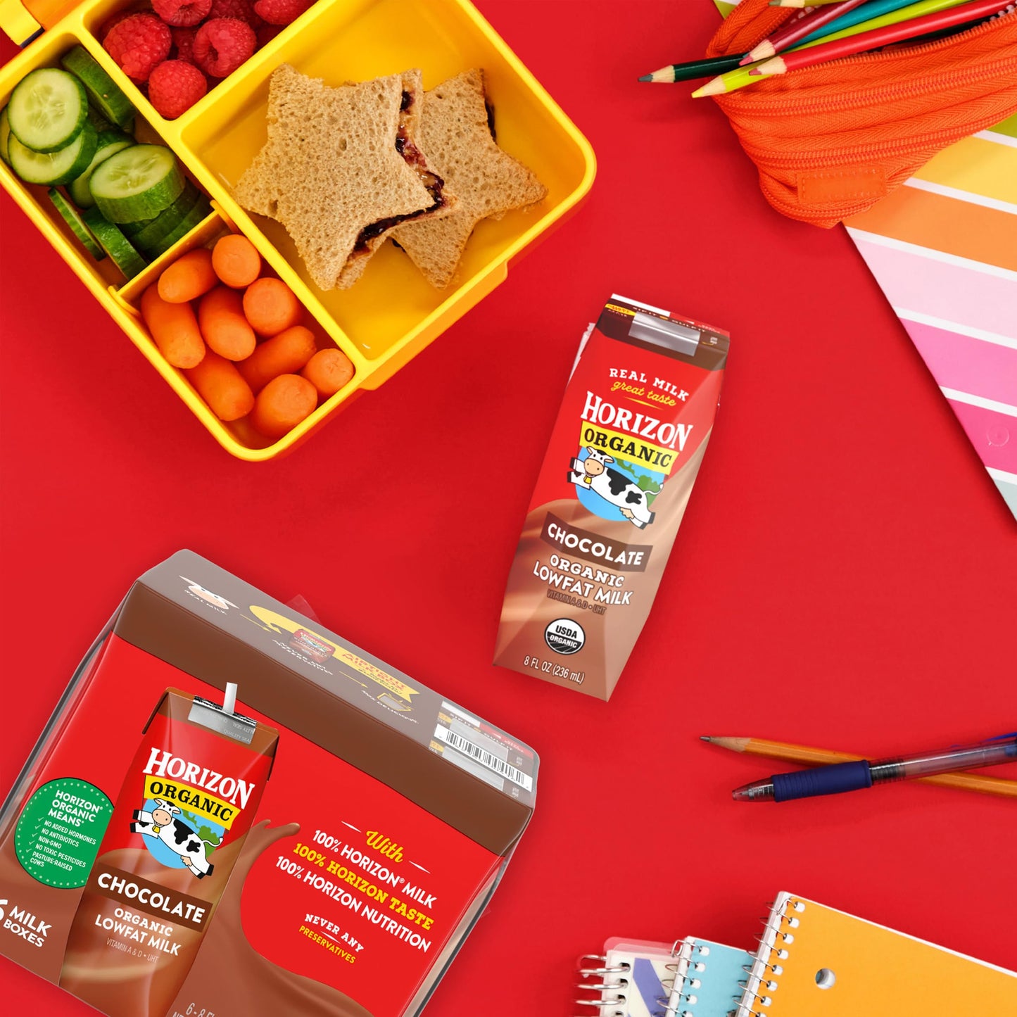 Horizon Organic Shelf Stable 1% Lowfat Chocolate Milk Boxes, USDA Certified Organic UHT Milk from Pasture-Raised Cows, No Refrigeration Required, 8 fl oz, 18 Count