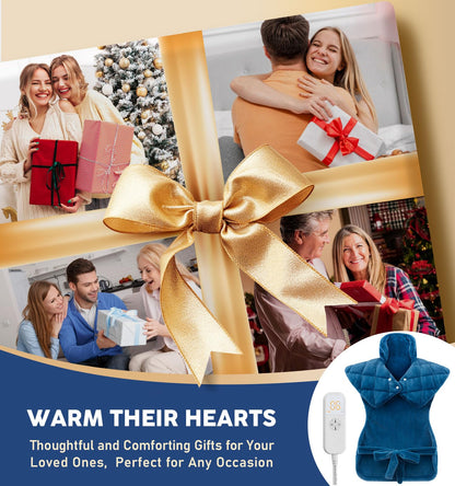 Heating Pad for Neck Shoulders & Back Pain Relief, Father's Day Gifts for Dad Husband Uncle,Gifts for Men,Large Weighted Electric Neck Shoulders and Back Heat Pad,6 Heat Settings Auto-Off,UL Certified