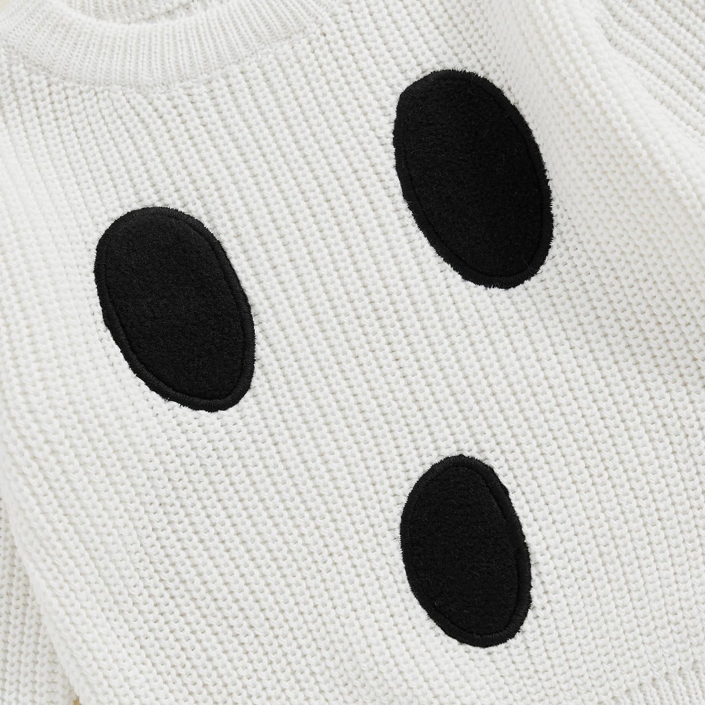 Afunbaby Baby Girl Boy Knit Sweater Blouse Pullover Sweatshirt Warm Crewneck Long Sleeve Tops for Infant Toddler (White Halloween Ghost, 12-18 Months)