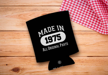 50th Birthday Gifts For Women Made In 1975 Original Parts 2-Pack Can Drink Thermocoolers Black