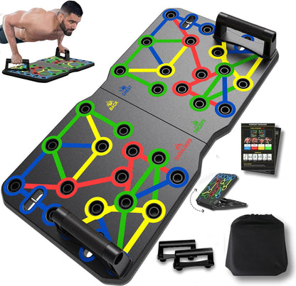 AERLANG Solid Push Up Board, Portable 30 in 2 Workout Set for Push Up, Multi-functional Pushup Handles for Strength Training, Fat Burning Push Up Bar for Home Gym, Perfect Chest Workout Equipment for Men & Women
