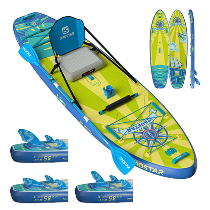 iTAOSTAR J07CP 35" Extra Wide Stand Up Paddle Board, More Balance Inflatable Paddle Board with 5 Fins for Beginner，Paddle Boards for Adults of All Skill Levels