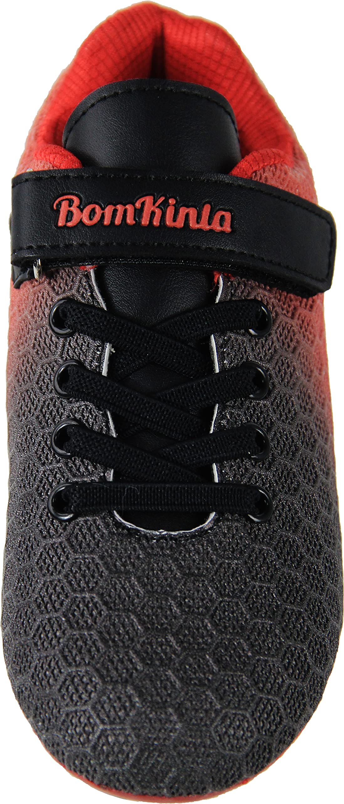 BomKinta Kid's FG Soccer Cleats Athletic Outdoor Soccer Shoes Black Red Size 6 M US Big Kid