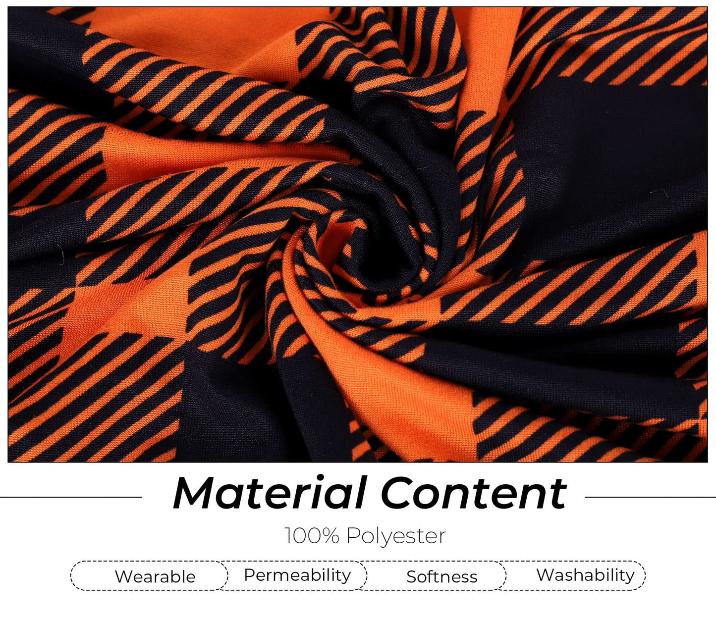 Whaline 4Pcs Fall Chair Slipcovers Orange White Buffalo Check Dining Chair Covers Protector Removable Stretch Elastic Seat Covers for Thanksgiving Party Kitchen Home Hotel Restaurant Ceremony Decor