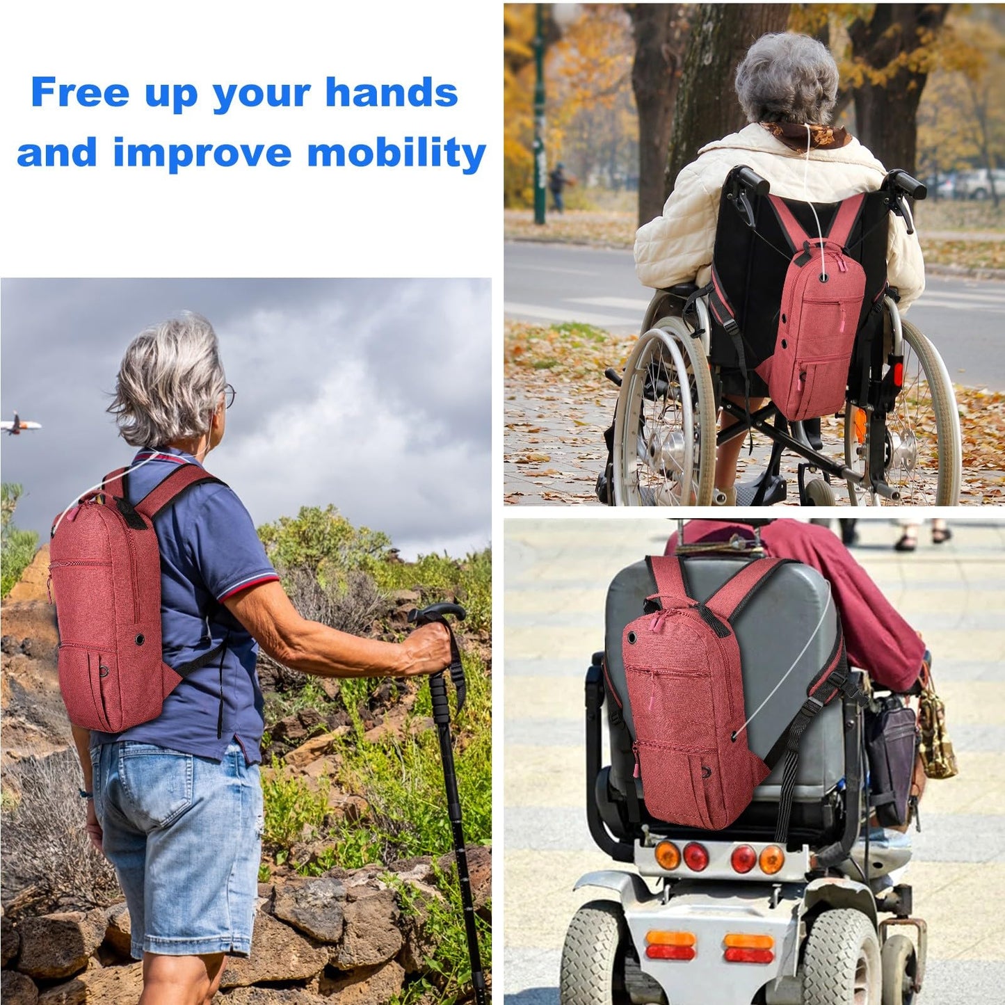 iGuerburn Small Oxygen Tank Backpack for Size M2, A/M4, ML6, B/M6, M7, C/M9, Portable Oxygen Backpack Cylinder Bag O2 Tank Carrier Holder for Travel (Not for Size D Tanks)