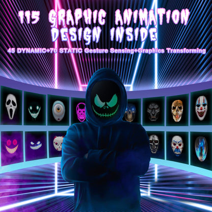 AINSKO Face Transforming Led Mask-APP Controlled,Cool Lighting Face Mask for Cosplay Party Christmas Gift (USBC Rechargable)