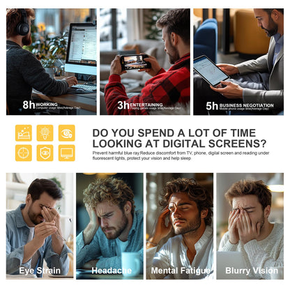 hunsquer Blue Light Glasses for Women Blue Light Blocking Glasses Men Computer Gaming Blue Screen Glasses Mens Blue Light Blocker Glasses