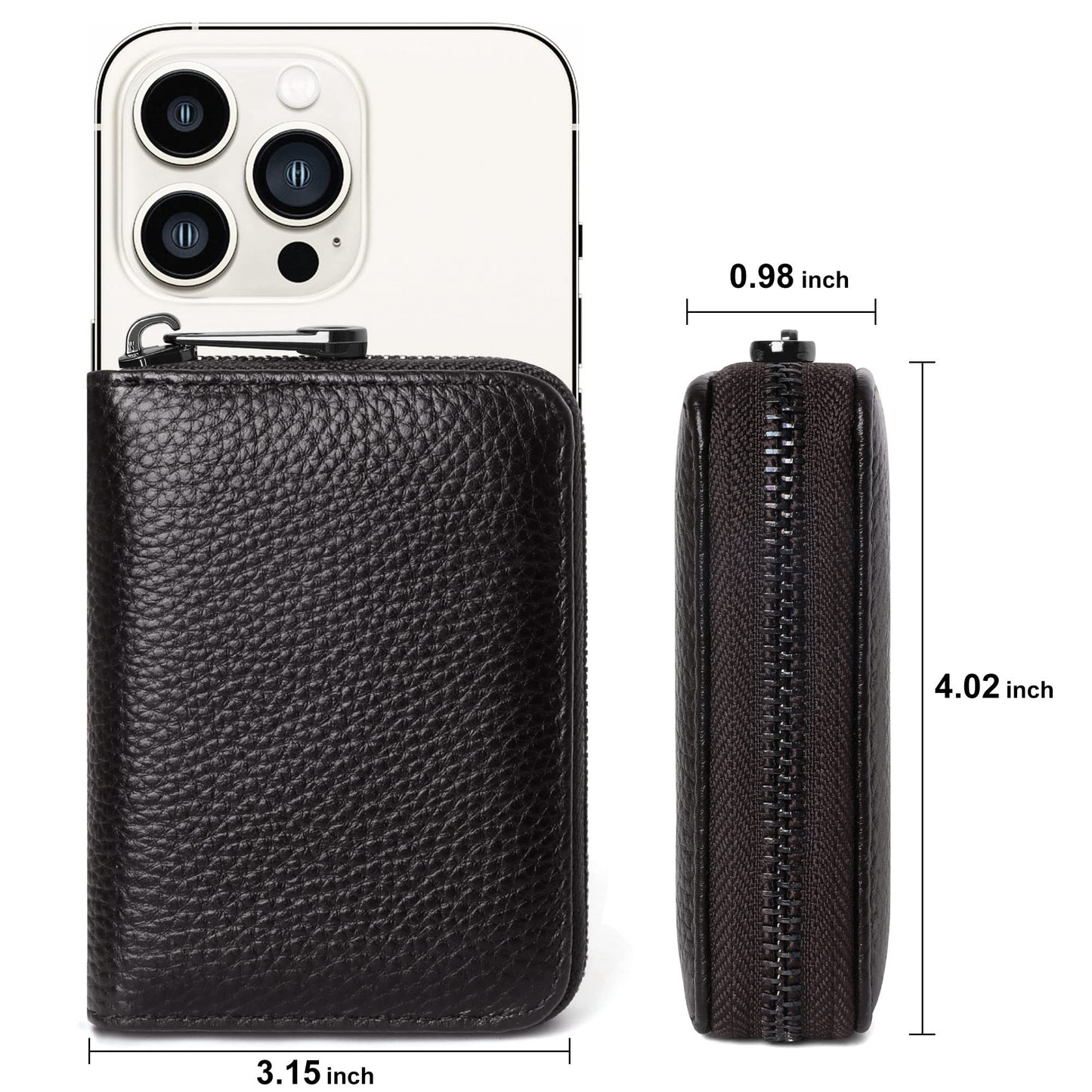 Badiya Genuine Leather Credit Card Holder for Women RFID Blocking Accordion Small Card Case Wallet