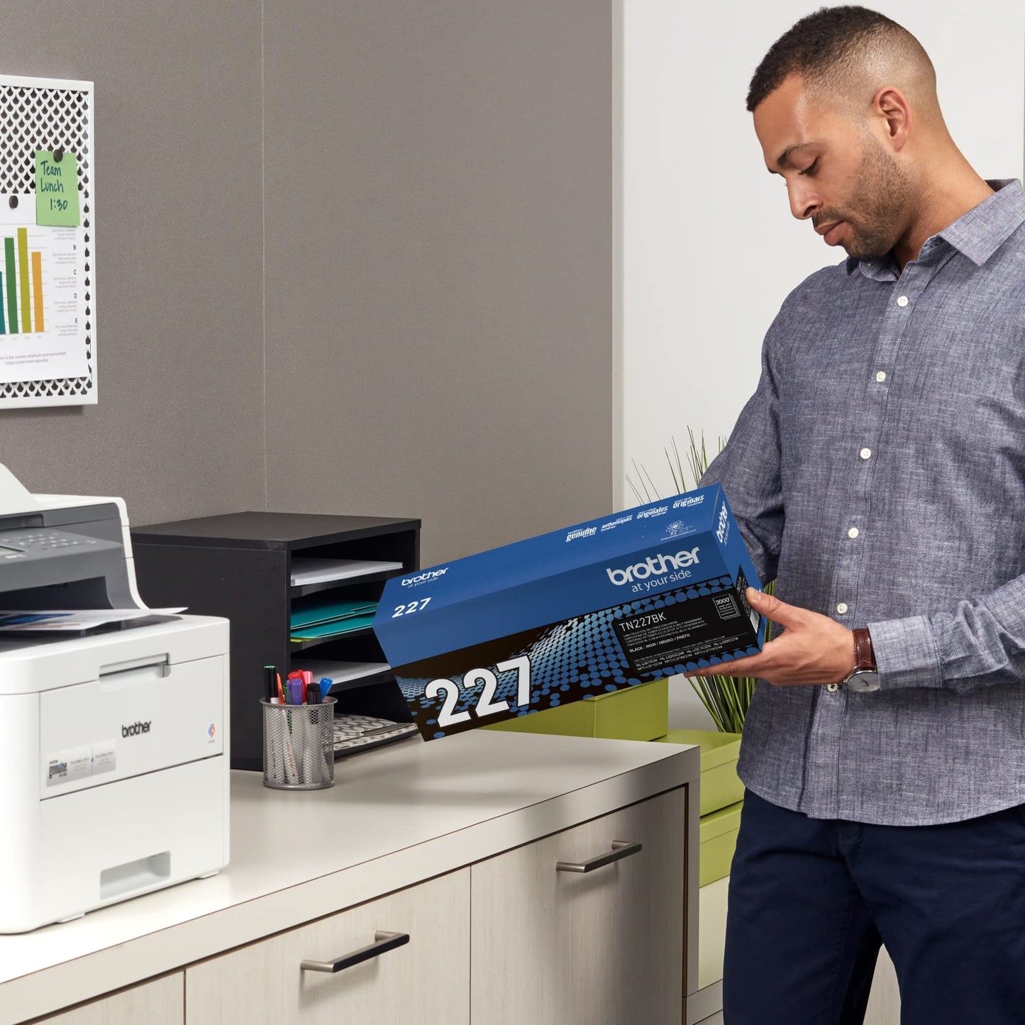 Brother Genuine TN227, TN227BK, High Yield Toner Cartridge, Replacement Black Toner, Page Yield Up to 3,000 Pages, TN227BK, Amazon Dash Available